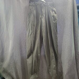 Cherokee Vintage HighWaisted Navy Green Pleated Trousers With Belt Size 14